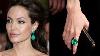 Beautiful Green Sugarloaf Cabochon Emerald With Two Fancy Cut Cz Fashion Ring