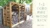 Green Wooden Log Store Wood Firewood Outdoor Garden Storage Logs Shed With Roof